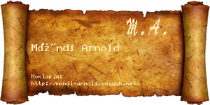 Mándi Arnold névjegykártya